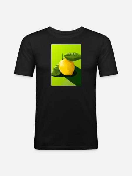 Zitrusfrüchte - Männer Slim Fit T-Shirt - Schwarz
