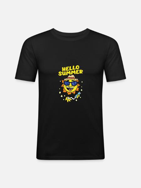 Hello Summer Sun - Men's Slim Fit T-Shirt - black