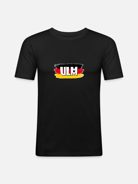 Flag of Ulm, Germany - Men's Slim Fit T-Shirt - black