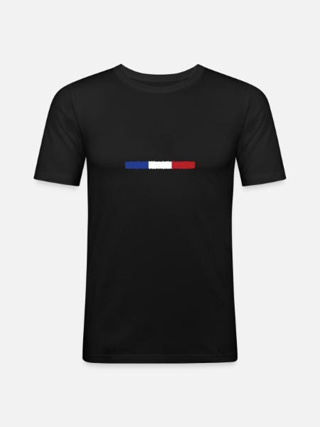 France - Men's Slim Fit T-Shirt - black