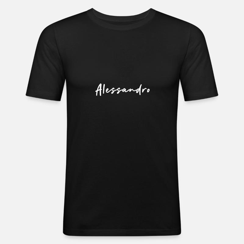 Alessandro - Männer Slim Fit T-Shirt - Schwarz