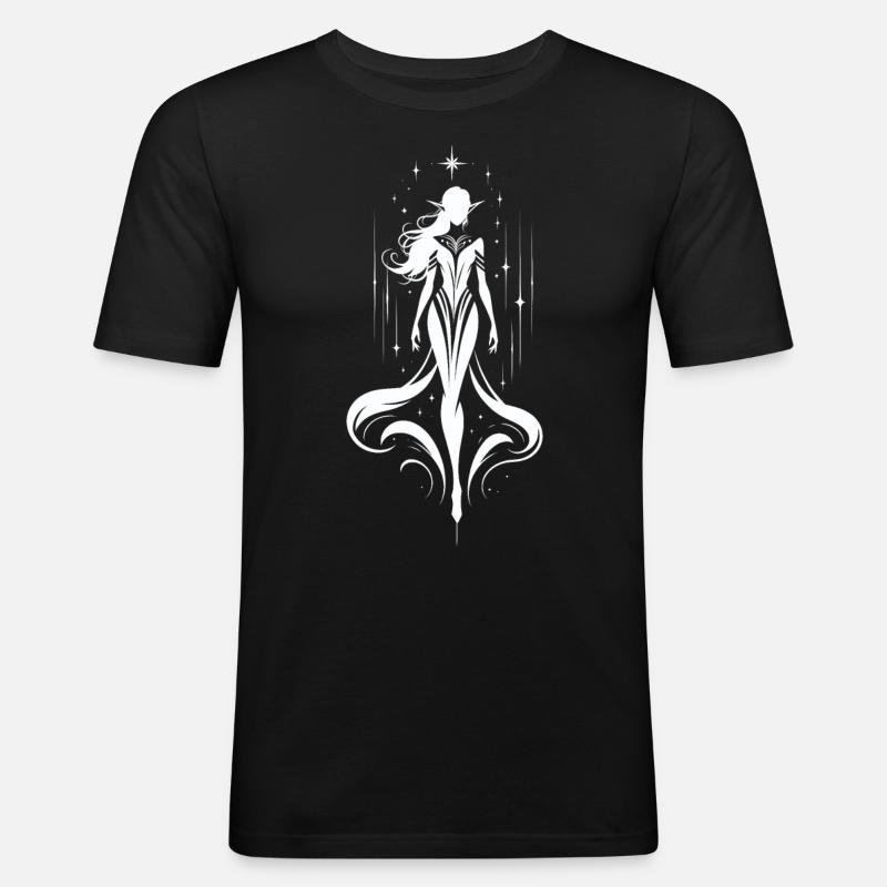 Elfe Starlit Elegance - Miesten tyköistuva t-paita - musta