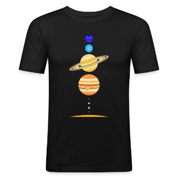 Solar System - Men's Slim Fit T-Shirt - black - Front - Nik (191cm)