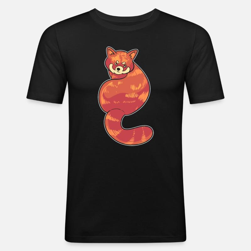 Netter roter Panda Panda-Pfleger - Männer Slim Fit T-Shirt - Schwarz