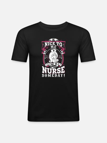 belle infirmière - T-shirt près du corps Homme - noir