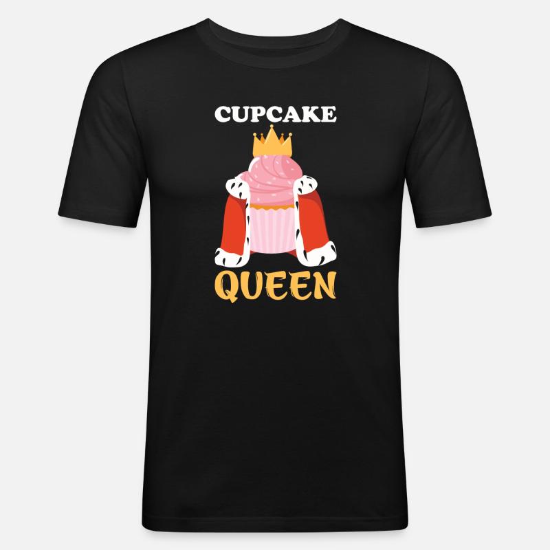 Cupcake Queen – Königin mit Krone Design - Männer Slim Fit T-Shirt - Schwarz