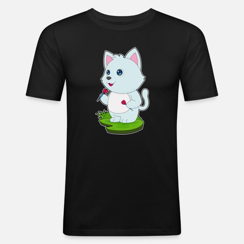 Fléchette de chat - T-shirt près du corps Homme - noir