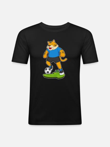 Tiger Soccer Player Soccer - Men's Slim Fit T-Shirt - black