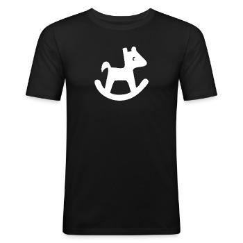 Schaukelpferd-Silhouette - Männer Slim Fit T-Shirt - Schwarz - Vorne - Nik (191cm)