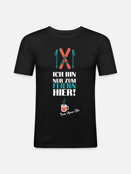 Après-ski - I'm only here to party - Men's Slim Fit T-Shirt - black