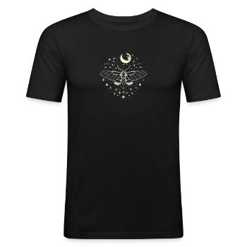 Papillon Magique, Spirituel - T-shirt près du corps Homme - noir - Devant - Nik (191cm)