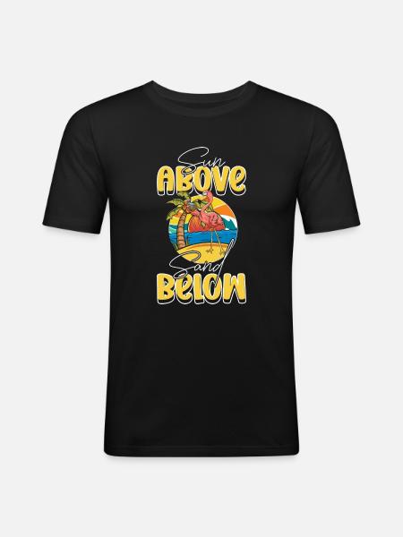 Summer Palm Surfing Diving - Men's Slim Fit T-Shirt - black