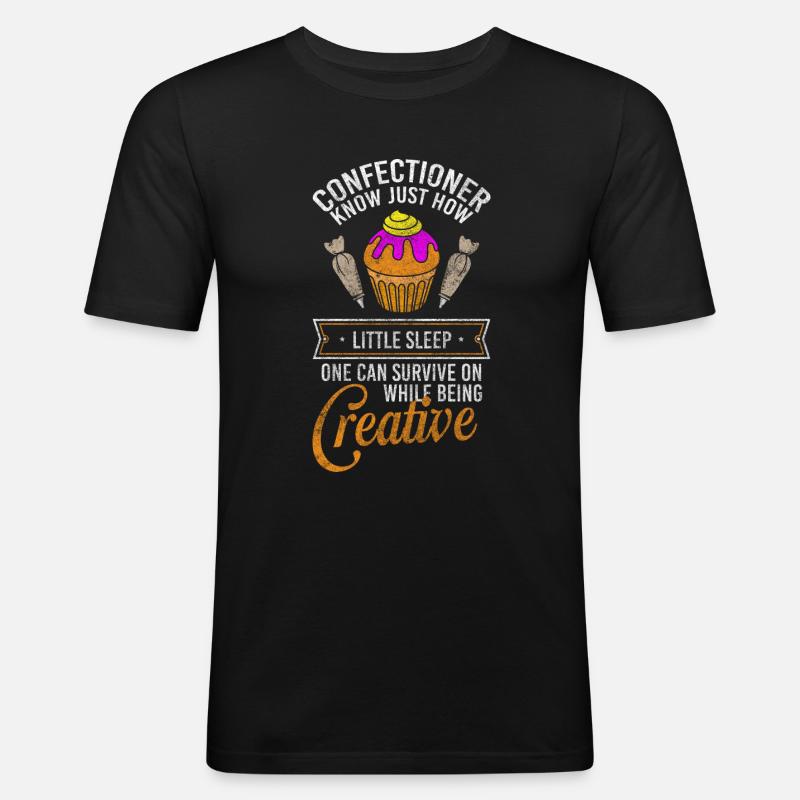 Konditor Backen Törtchen - Männer Slim Fit T-Shirt - Schwarz