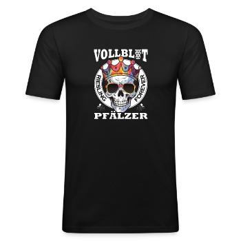 Pfalz Schorle Riesling Vollblut Pfälzer Dubbeglas - Männer Slim Fit T-Shirt - Schwarz - Vorne - Nik (191cm)