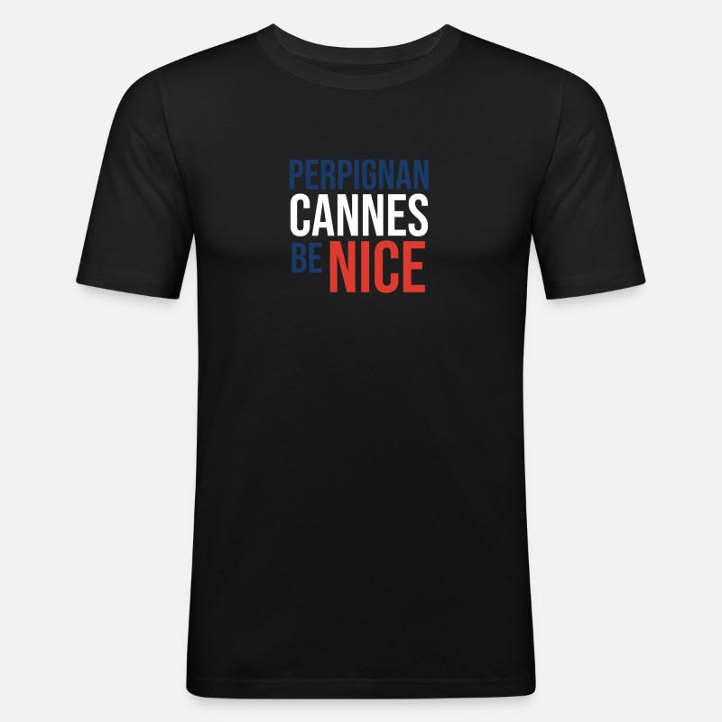 Klassisches Perpignan Mitbringsel - Männer Slim Fit T-Shirt - Schwarz