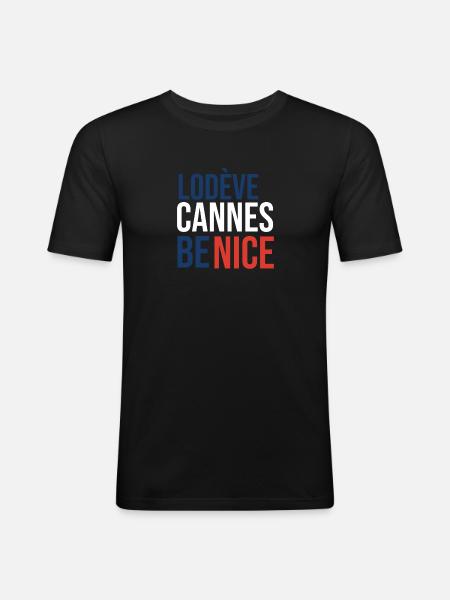 Lodève T-Shirt Souvenir Lodève - Men's Slim Fit T-Shirt - black