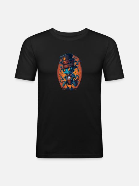 Ant with Hat Funny - Men's Slim Fit T-Shirt - black