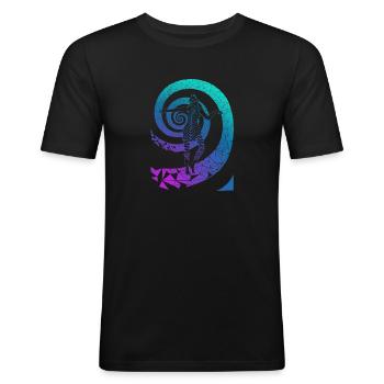 Dancer - Männer Slim Fit T-Shirt - Schwarz - Vorne - Nik (191cm)