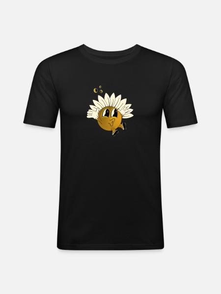 Jumping Flower - Men's Slim Fit T-Shirt - black