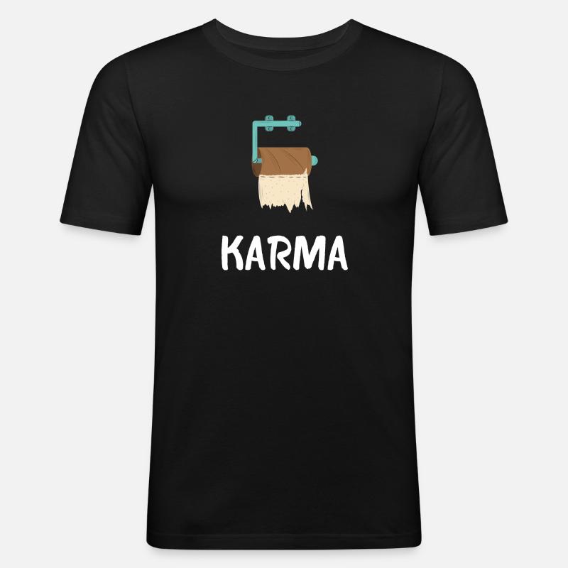 KARMA - Männer Slim Fit T-Shirt - Schwarz