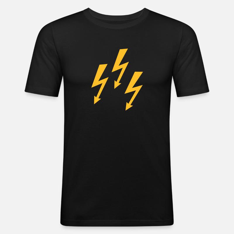 Blitz - Männer Slim Fit T-Shirt - Schwarz
