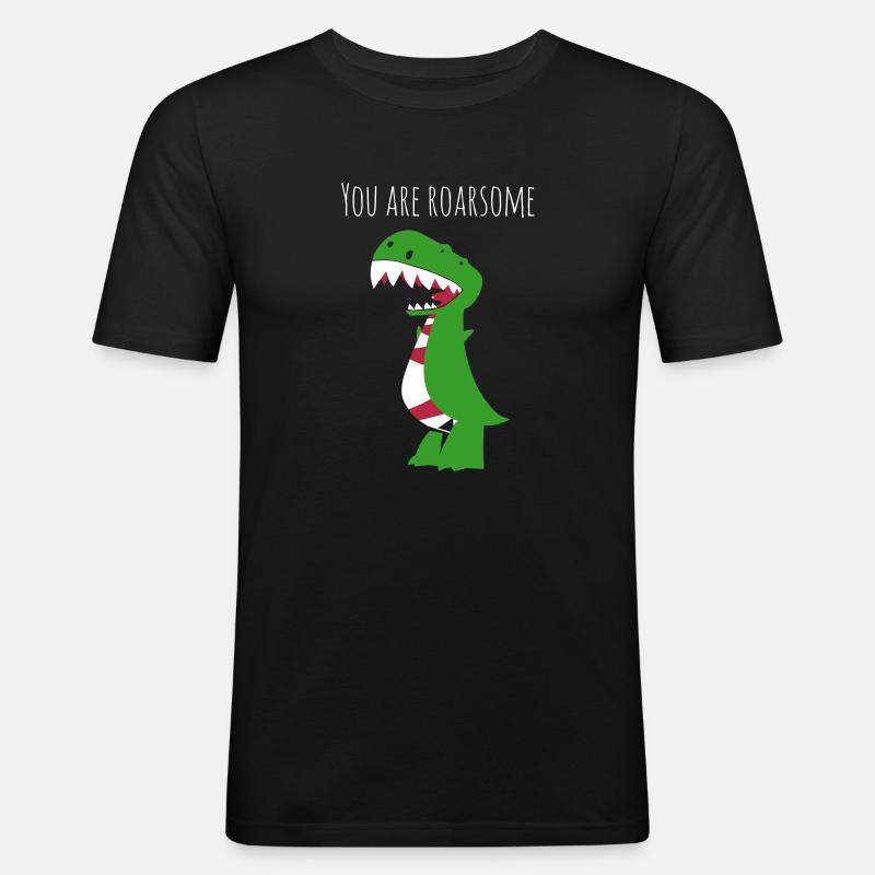 Trex Spruch - Männer Slim Fit T-Shirt - Schwarz