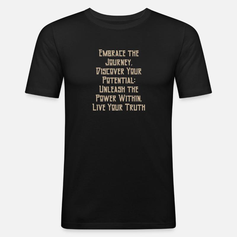 Conception de texte - T-shirt près du corps Homme - noir