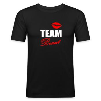 JGA - Männer Slim Fit T-Shirt - Schwarz - Vorne - Nik (191cm)