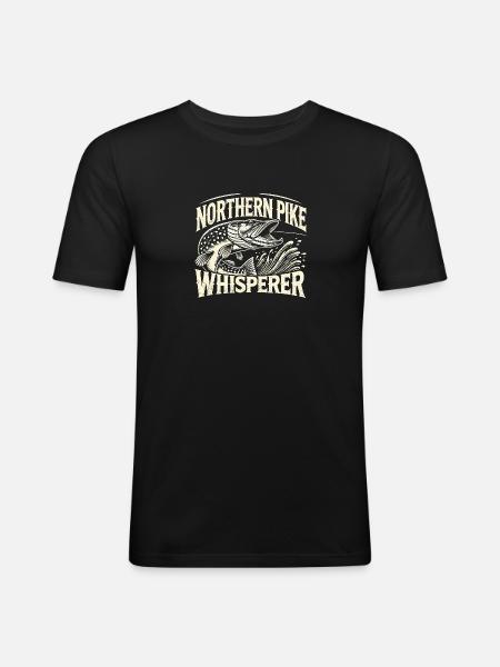 Der Hechtflüsterer - Männer Slim Fit T-Shirt - Schwarz