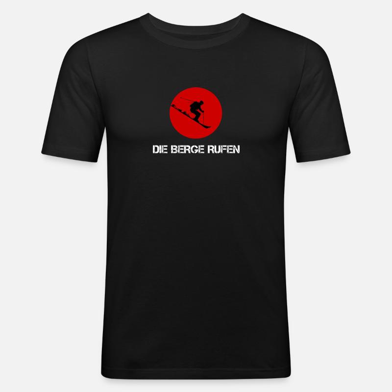Die Berge rufen - Männer Slim Fit T-Shirt - Schwarz