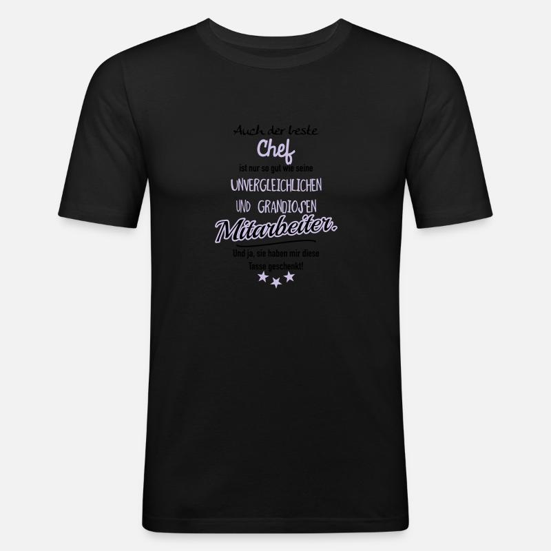 bester Chef grandiose Mitarbeiter - Männer Slim Fit T-Shirt - Schwarz