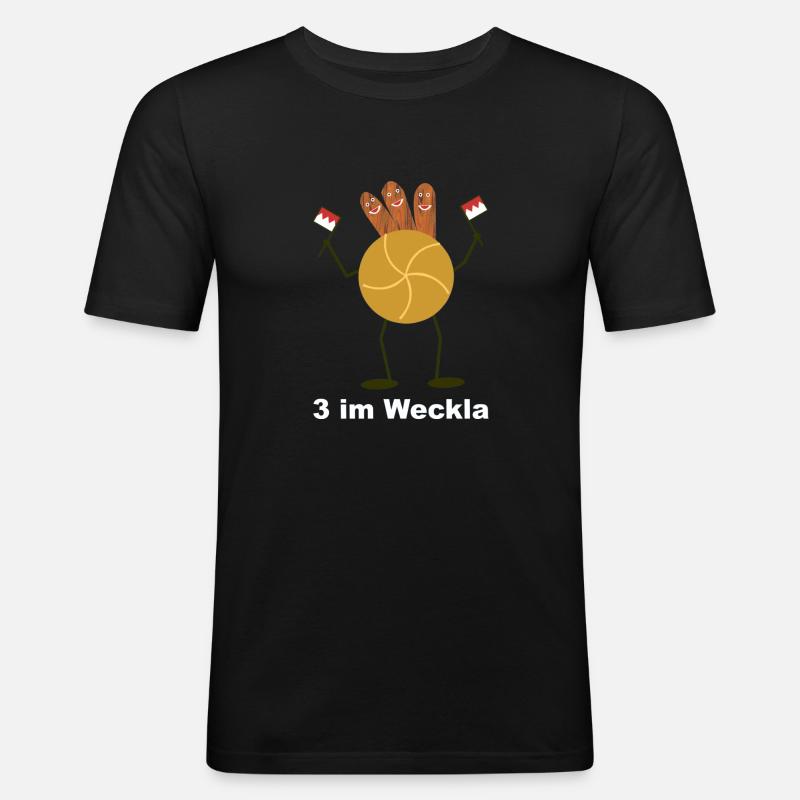 3_im_weckla_v2 - Männer Slim Fit T-Shirt - Schwarz