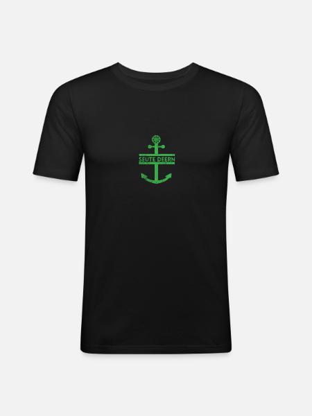 Hamburg - Männer Slim Fit T-Shirt - Schwarz