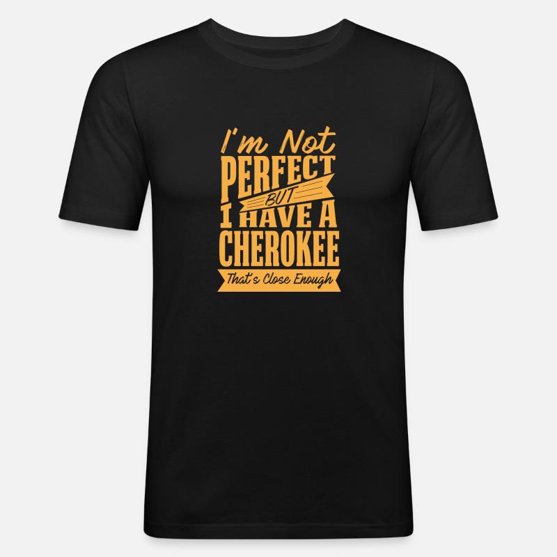 PERFEKT MIT CHEROKEE YY - Männer Slim Fit T-Shirt - Schwarz