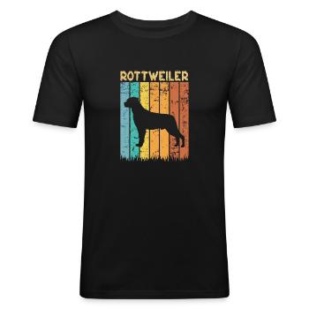 Rottweiler - T-shirt près du corps Homme - noir - Devant - Nik (191cm)