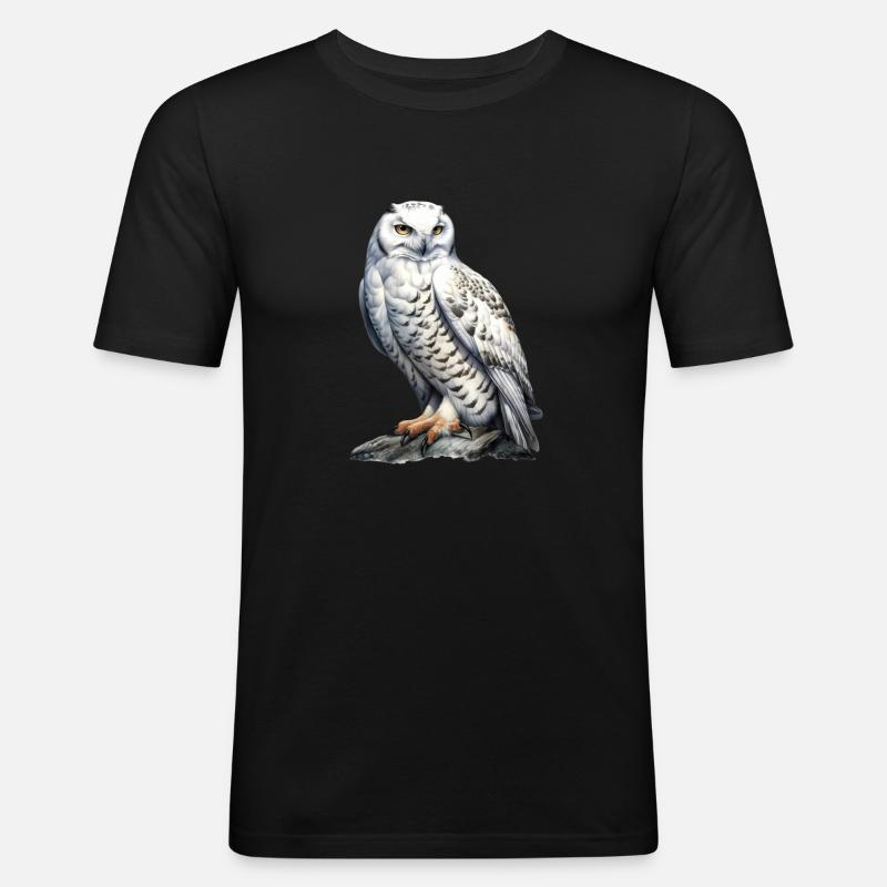 SnowyOwl 03 - Männer Slim Fit T-Shirt - Schwarz