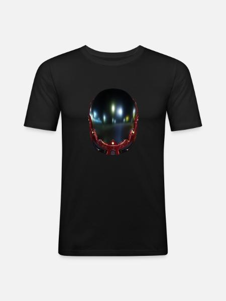 Astronaut Futuristic Helmet - Men's Slim Fit T-Shirt - black
