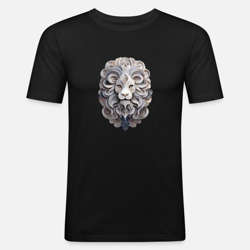 Sternzeichen Löwe - Männer Slim Fit T-Shirt - Schwarz