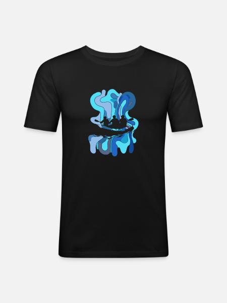 Rudern Paddeln - Männer Slim Fit T-Shirt - Schwarz