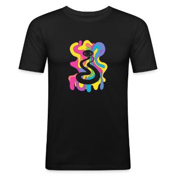Snakes Snake Contortionist - Men's Slim Fit T-Shirt - black - Front - Nik (191cm)