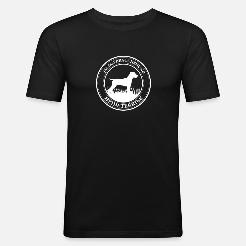 Heideterrier Jagdgebrauchshund Jagdhunde Wilsigns - Männer Slim Fit T-Shirt - Schwarz