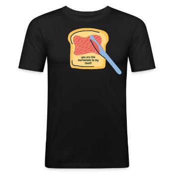 Toast Love - T-shirt près du corps Homme - noir - Devant - Nik (191cm)