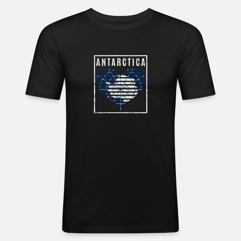 Antarktis - Männer Slim Fit T-Shirt - Schwarz