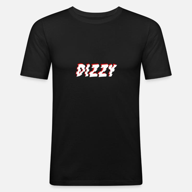 DIZZY - Männer Slim Fit T-Shirt - Schwarz