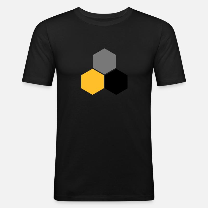 Wabe 5 - Männer Slim Fit T-Shirt - Schwarz