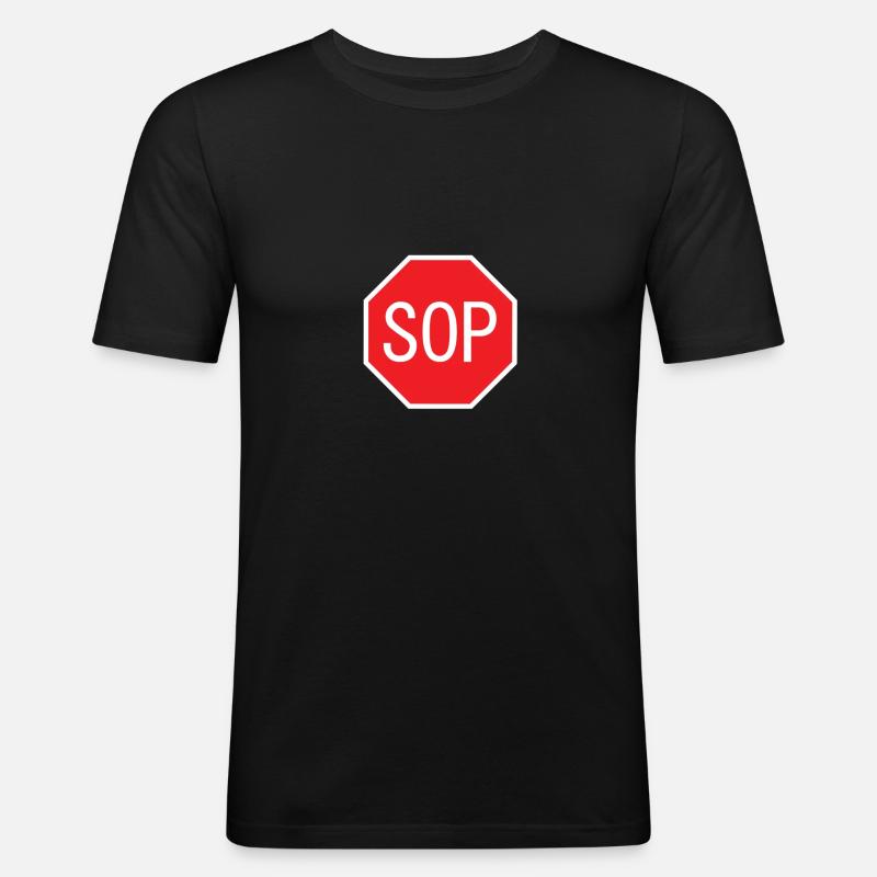 SOP shield - Men's Slim Fit T-Shirt - black
