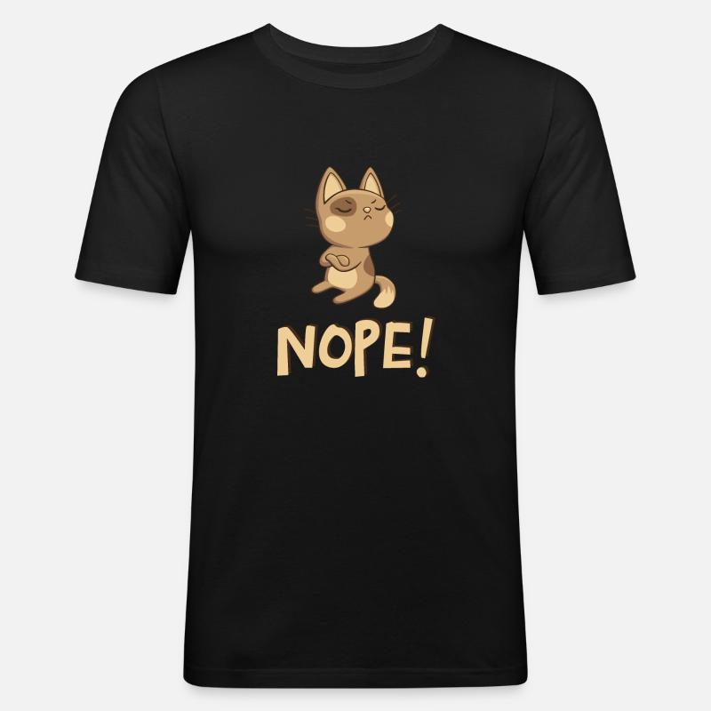 nope cat - Men's Slim Fit T-Shirt - black