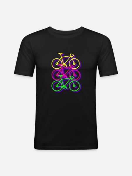 BIKE 3 COLOUR - Men's Slim Fit T-Shirt - black