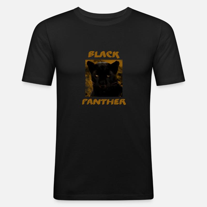 SCHWARZER PANTHER - Männer Slim Fit T-Shirt - Schwarz