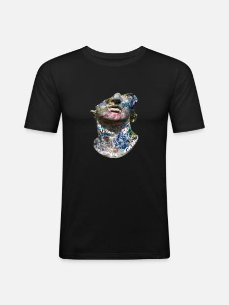 Antiker Vandalismus - Männer Slim Fit T-Shirt - Schwarz